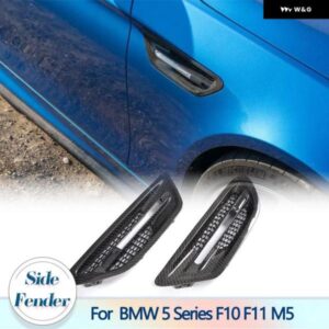 BMW カーボンエアフローサイドフェンダー ベントメッシュ穴グリルトリム 5シリーズ F10 F11 M5 セダン 4ドア 2012-2017