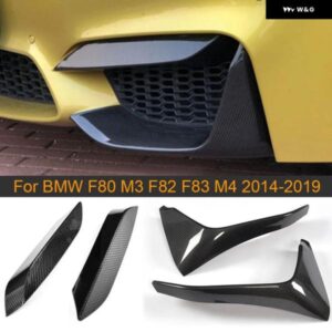 BMW カーボンフロントバンパー スプリッター F80 M3 F82 F83 M4 セダンクーペ 4D 2D 2014-2019 フロントスプリッター フォグランプ トリムカバー