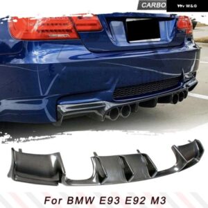 BMW カーボン/ブラック FRP リアバンパー ガードリップディフューザースポイラー 3シリーズ E92 M3 2007 - 2013 リアバンパー リップディフューザー