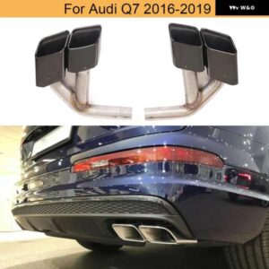 アウディ 1ペア ステンレスエキゾーストマフラーヒント Q7 2016-2019 4 つの正方形のヒントマフラーテール SQ7 ではありません