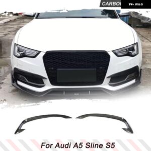 アウディ A5 SLINE S5 2012 - 2016 フロントバンパー フォグランプ カナードフィンベントトリムスプリッターカーボン