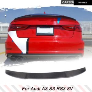 アウディ カーボン/FRP 車レースリアスポイラー リップウイング スタイリング A3 SLINE S3 RS3 セダン 2013-2019 FRP ブーツ ウイング