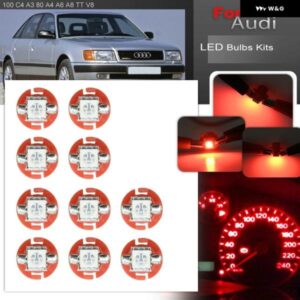 アウディ 100 C4 80 B8 A3 8L A4 B5 A8 D2 クーペ B3 TT 8N V8 白/赤/黄/青/緑 LED インパネゲージ電球