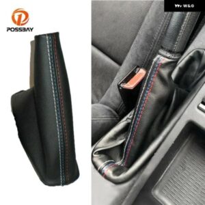 BMW ハンドブレーキゲートルブーツ カバー トリム PU レザーブラックオート インテリア アクセサリー E46 36281