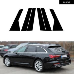 アウディ A6 C8/4K 2019-23 ピラーポストドアウィンドウトリムカバー 外装 ステッカー