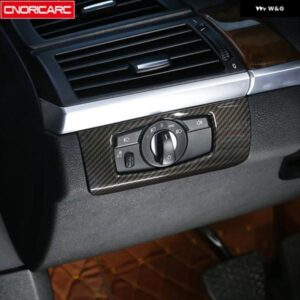 BMW ヘッドライト スイッチ パネル 装飾 カバー トリム ABS X5 E70 X6 E71 2008-2014 LHD カー スタイリング インテリア アクセサリー