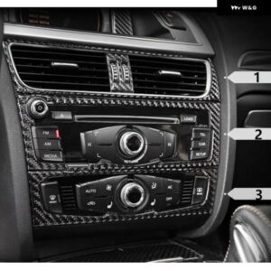 アウディ カーボン インテリア コントロール CD パネル カバー トリム A4 B8 A5 2009-2015 空調コンセントフレーム 装飾 トリム