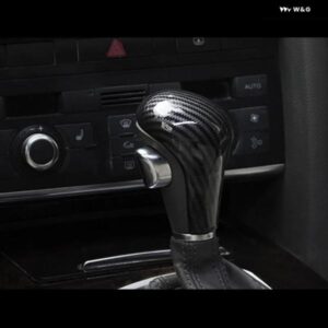 アウディ カーボン スタイリング ギアシフト ノブヘッドカバー ステッカー A6 C6 A4 B7 A5 Q5 Q7 LHD 自動 ギアシフト トリム