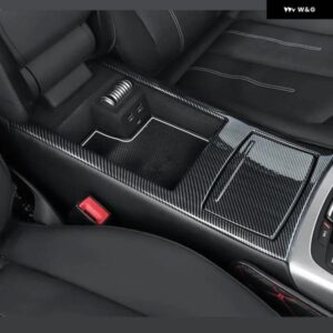 アウディ コンソール アームレスト ボックス 水カップ パネル カバー カーボンカラー トリム A6 C7 A7 2012-18 インテリア 収納 ボックス フレーム トリム