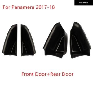ポルシェ パナメーラ 2017-18 ブラック ドアハンドル 収納 ボックス カバー トリム カー スタイリング インテリア アクセサリー