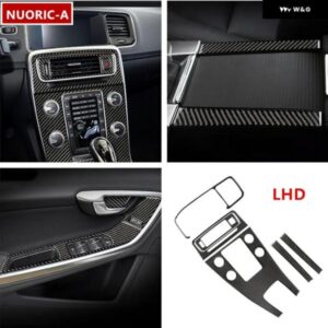ボルボ センターコンソール パネル 装飾 カーボン S60 V60 2011-2019 LHD カー スタイリング ガラス昇降ボタン カバー トリム