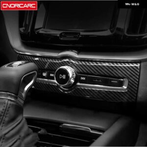 ボルボ カーボンカラー センターコンソール 音量調整フレーム 装飾 カバー トリム XC60 2018-2021 カー スタイリング インテリア