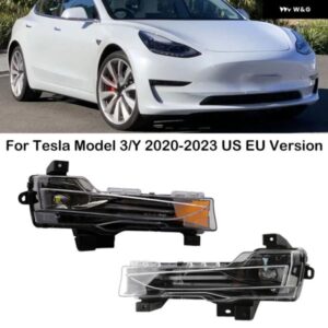 テスラ モデル3/Y 2020-2023 US EU バージョン LED 車フロント フォグライト DRL デイ運転 ランニングライト 10773