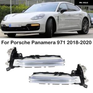 ポルシェ パナメーラ 971 2018 2019 2020 LED フロント バンパー デイタイム ランニングライト DRL フロントフォグ LAI