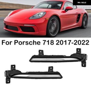 ポルシェ 718 2017 2018 2019-2022 LED 車フロント デイタイム ランニングライト DRL フォグランプ ウィンカーライト