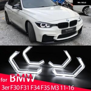 BMW M4 コンセプトスタイル DTM LED ホワイトエンジェルアイキット 3シリーズ F30 F31 F34 F35 M3 316I 318I 320I 328I 330I 335I 316D 318D 11-16