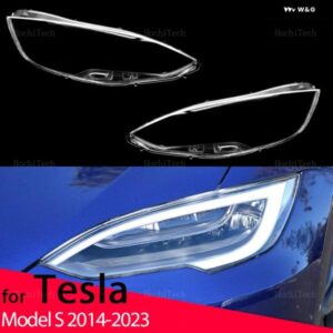 テスラ クリア ハウジング フロント ヘッドライト レンズ シェルカバー ガラスランプカバー モデル S 2014-2023