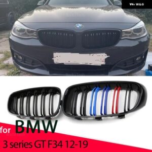 BMW フロントキドニーグリル レーシンググリル 3シリーズ GT 3GT F34 2012-2019 320I 328I 335I XDRIVE 交換部品ダブルスラット