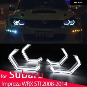 スバル M4 コンセプトスタイル DTM LED ホワイトエンジェルアイキット インプレッサ WRX STI 2008-2014 カーアクセサリ