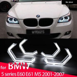 BMW M4 コンセプトスタイル DTM LED ホワイトエンジェルアイキット 5シリーズ E60 E61 520I 525I 530I 540I 545I 550I M5 2001-2007 アクセサリー