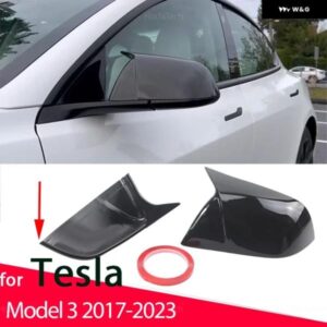 テスラ 2X ブラック ミラー カバー バック ミラー キャップカバー ステッカー モデル3 MODEL3 2021-2024