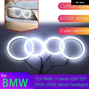 BMW エンジェルアイズ キット 6000L コットンホワイトリングライト 3シリーズ E90 E91 2005 2006 2007 2008 キセノン ヘッドライト