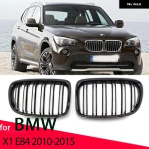 BMW フロントキドニーグリル レーシンググリル X1 E84 2010-2015 デュアルラインダブルスラット自動 スタイリング