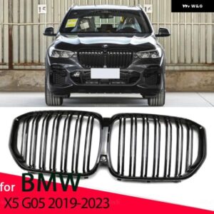 BMW X5シリーズ G05 2019-23 ニュールック車車スタイル グロスブラックフロントキドニーダブルスラットグリル