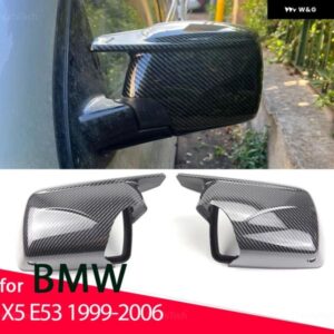 BMW X5 E53 1999-2006 サイドドアバック ミラー サイド ミラー カバー キャップパーツ スタイリング カーボンルックと明黒とツール