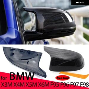 BMW カーボンパターン ミラー カバー ブラック ミラー カバー オーバーレイ X3M F97 X4M F98 2019-2023 X5M F95 X6M F96 アクセサリー