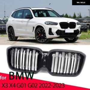 BMW フロントフードグリル レーシング バンパー グリル 外装 部品 X3 X4 G01 G02 2022-2023 ABS カスタム 部品アクセサリー