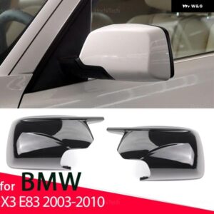 BMW X3 X 3 E83 2003-2010 バック ミラー 明ブラックカーボンサイド ミラー カバー キャップパーツ スタイリング ツール付き