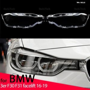 BMW ヘッドライト カバー 3シリーズ F30 F31 フェイスリフト 2016-19 クリアフロント ヘッドライト レンズ シェルガラスランプカバー