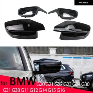 BMW カーボンスタイル ブラックバック ミラー サイド ミラー カバー キャップ 3 5 7 8シリーズ G20 G21 G28 320D 330 330I G30 G38 G11 G12 G15 G16
