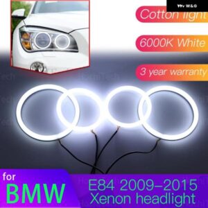BMW エンジェルアイズ キット 6000L コットンホワイトリングライト X1 E84 2009-15 キセノン ヘッドライト