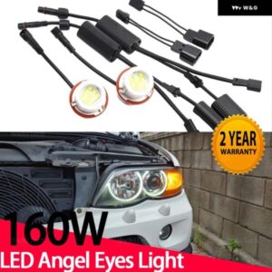 BMW 160ワット LED エンジェルアイハローリングマーカーサイド LED 電球 車 E87 E39 M5 E60 E61 E63 E64 M6 E65 E66 E83 X3 E53 X5 2000-2008