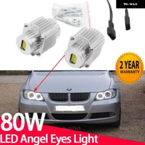 BMW 80ワット 6000 18K LED エンジェルアイズ リングマーカー 電球 ランプ E90 E91 3シリーズ 320 325I 328I 335I プレ LCI 2004-2008