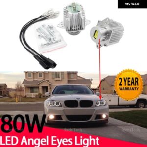 BMW 80ワット LED エンジェルアイズ リングマーカー 電球 3シリーズ E90 E91 LCI 改築ハロゲン ヘッドライト 2009-2011