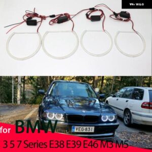 BMW ホワイト SMD LED エンジェルアイズ リングランプ ランニングライト DRL 3 5 7シリーズ E36 E46 E39 E38 730IL 320I 530I 131MM 146MM