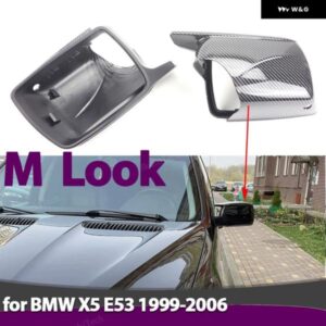 BMW 1ペア バック ミラー サイドケース トリム M スタイル バック ミラー キャップ X5 E53 1999-2006 交換用