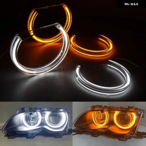 BMW 131MM X 4 DTM LED エンジェルアイ E46 E39 E36 E38 ハロゲン キセノン ヘッドライト クリスタルスイッチバックライトアクセサリーチューニング DIY