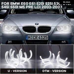BMW リングカットスタイル LED エンジェルアイキット DTM スタイル DRL クリスタルエンジェルアイ E60 E61 520I 525 530 540 545 550 M5 プレ LCI 03-07