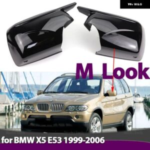 BMW サイドバック ミラー キャップ ウイング サイド ミラー カバー 2024 M ルック ミラー カバー X5 E53 1999-2006 交換用