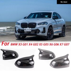 BMW カーボン/ABS バック ミラー カバー X3 G01 IX3 X4 G02 X5 G05 X6 G06 X7 G07 G08 2018-2023 M スタイル ABS グロスブラック