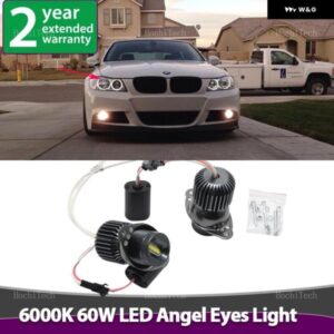 BMW 60ワット LED エンジェルアイズ マーカーライト 電球 ホワイト 3シリーズ E90 E91 LCI フェイスリフトハロゲン ヘッドライト 2009 2010 2011