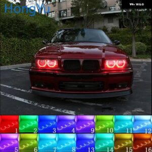 BMW ヘッドライト マルチカラー RGB LED エンジェルアイズ リングアイ DRL RF リモコン 3シリーズ E36 1990 - 2000 4X131MM