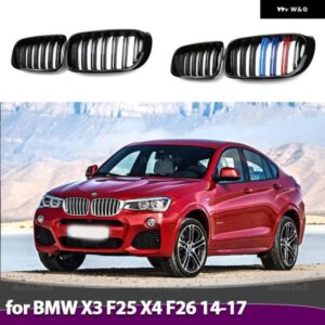 BMW ペアグリル フロントキドニー 2 ラインダブルスラット X3 F25 X4 F26 2014-2018 カーアクセサリー