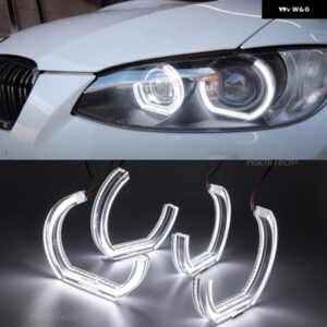 BMW 3シリーズ E90 E92 E93 M3 2007-2013 クーペカブリオレ LED エンジェルアイズ リング DRL アクリル DTM スタイル ヘッドライト アクセサリー
