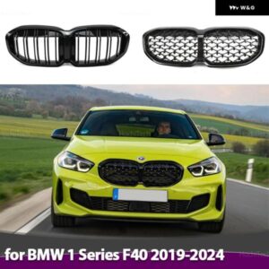 BMW 1シリーズ F40 116I 118I 120I 128TI M135I XDRIVE 2019-2022 ダイヤモンドグロスブラックフロント バンパー キドニーグリル