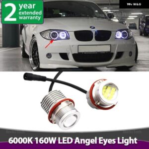 BMW 160ワット LED 車エンジェルアイマーカー ヘッドライト 電球 ランプ E87 E39 M5 E60 E61 E63 E64 M6 E65 E66 E83 X3 E53 X5 2000-2008